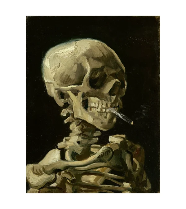 CALAVERA CON UN CIGARRILLO