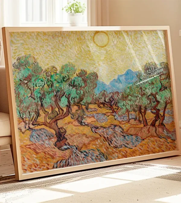 Olivos con cielo amarillo